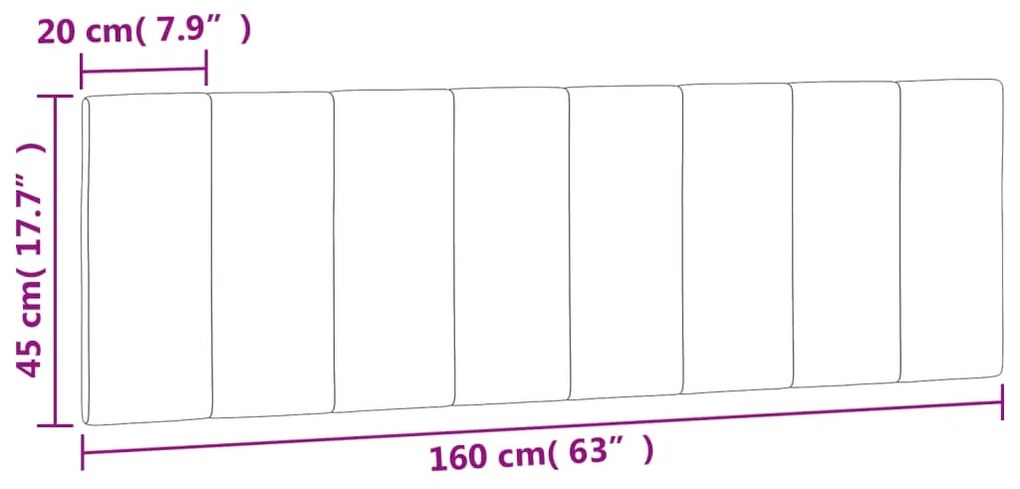 Almofadão de cabeceira 160 cm veludo cinzento-escuro