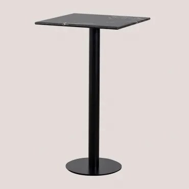 Mesa Alta De Bar Quadrada 60x60 Cm Em Mármore Rocher Mármore Nero Marquina & Preto - Sklum