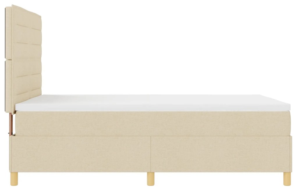Cama Box Spring com Colchão Creme 160x200 cm Tecido