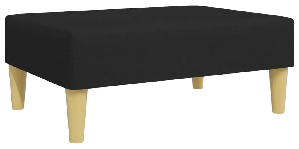 Sofá-cama de 2 lugares com apoio de pés tecido preto