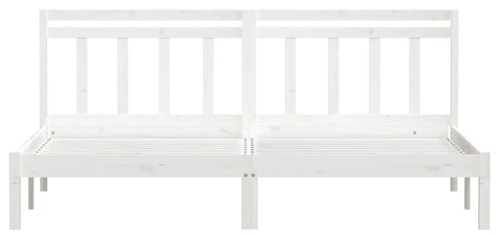 Estrutura de cama 200x200 cm pinho maciço branco