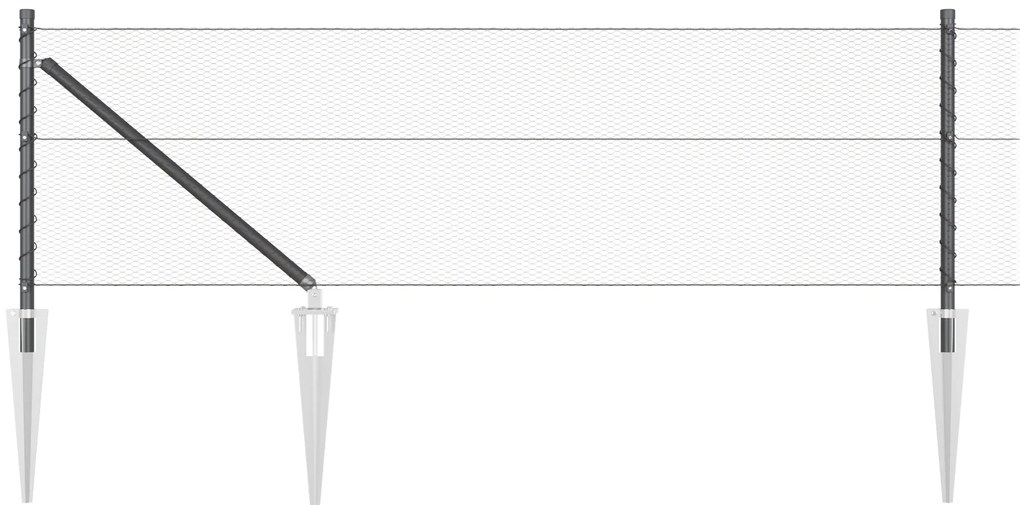 Cerca Hexagonal vidaXL Cinza 0.6x10 m Aço