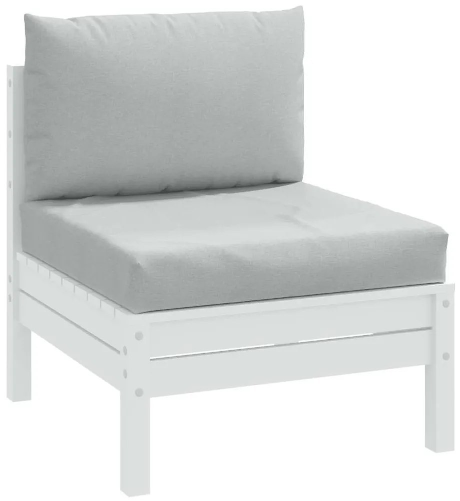 Almofadões de paletes 2 pcs mesclado tecido cinza-claro