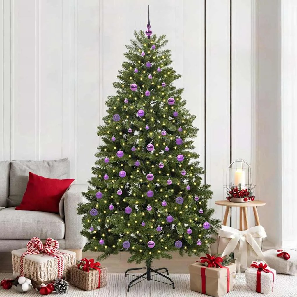 vidaXL Árvore de Natal Artificial Verde 210 cm PVC e Metal
