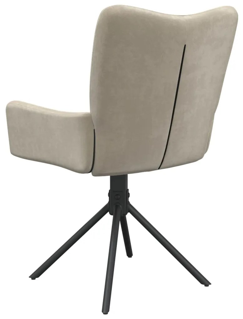 Cadeiras de jantar giratórias 2 pcs veludo cinzento-claro