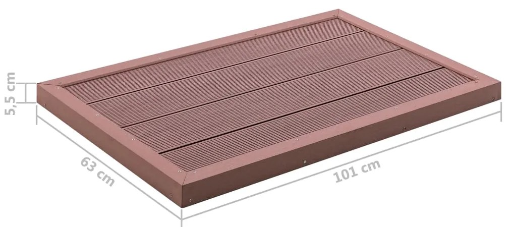 Estrado para chuveiro solar 101x63x5,5 cm WPC castanho