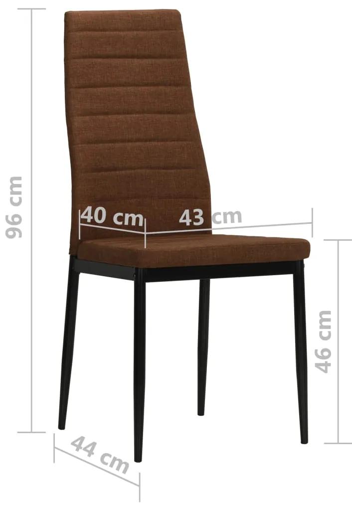 Cadeiras de jantar 4 pcs tecido castanho