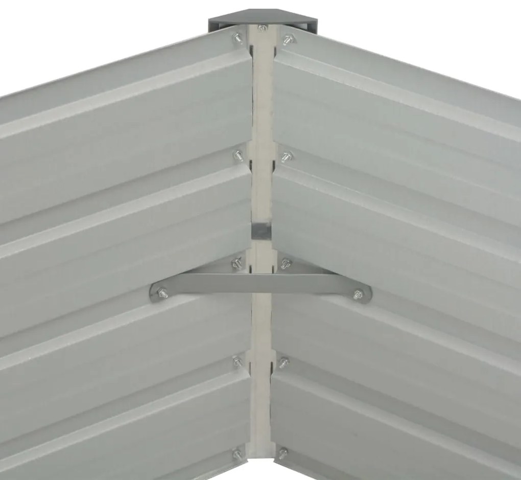 Canteiro de jardim elevado 129x129x46 cm aço galvanizado verde