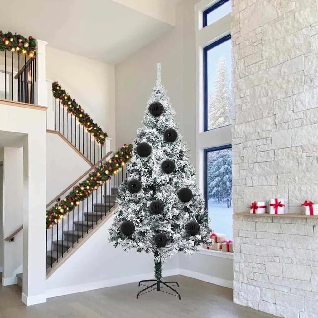 vidaXL Conjunto de Bolas de Natal 3 pcs Preto Plástico