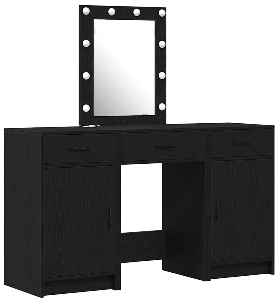 Conjunto de Maquiagem de 3 Peças vidaXL com LED em Madeira de Engenhar