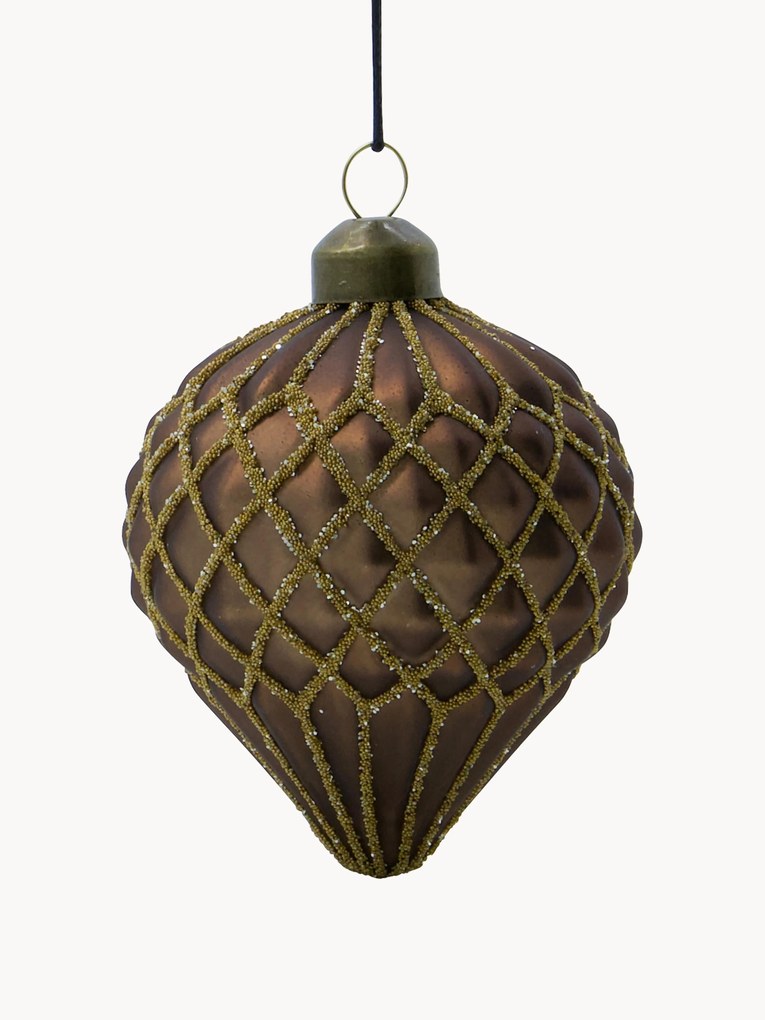 Mouth-Blown Glass Christmas Tree Pendants Hinda, Set of 4