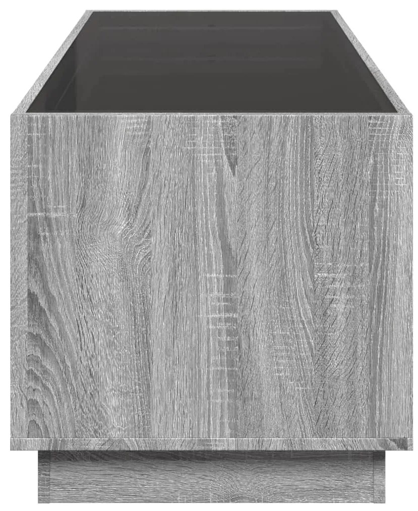 Mesa de centro luzes LED Infinity 90x50x50 cm cinzento sonoma