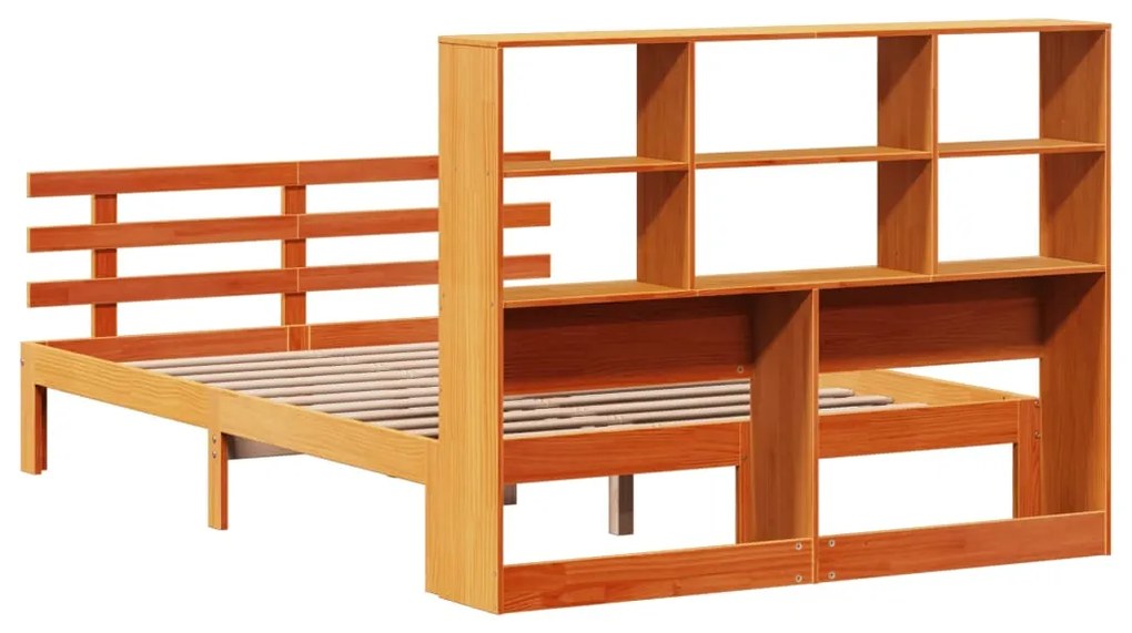 Cama com estante sem colchão 135x190 cm pinho maciço