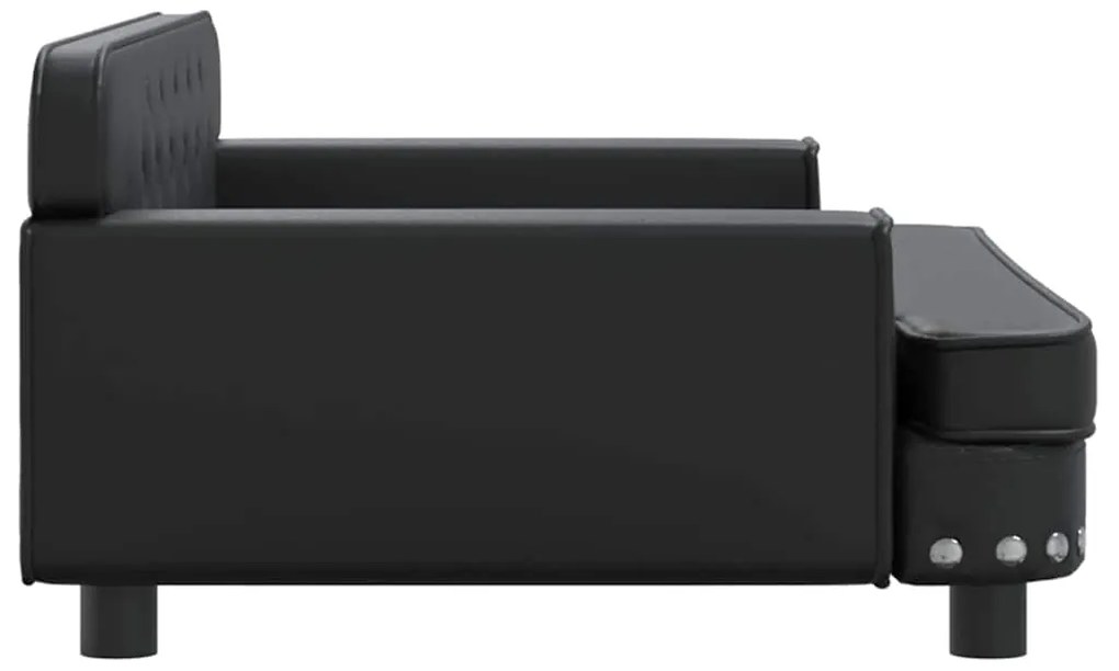 Sofá infantil 90x53x30 cm couro artificial preto
