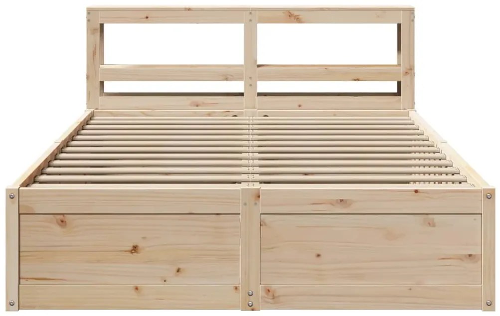 Estrutura de cama c/ cabeceira 150x200 cm pinho maciço