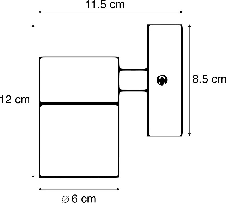Candeeiro de parede exterior em aço IP44 - Solo