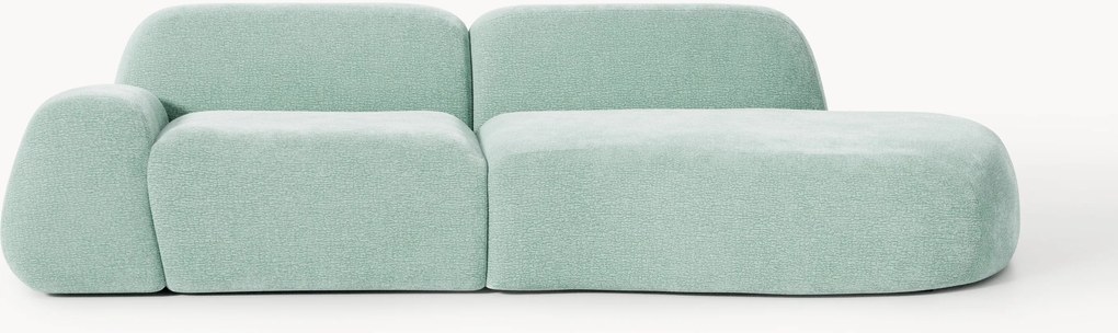 Módulo com chaise longue em teddy Wolke (3 lugares)