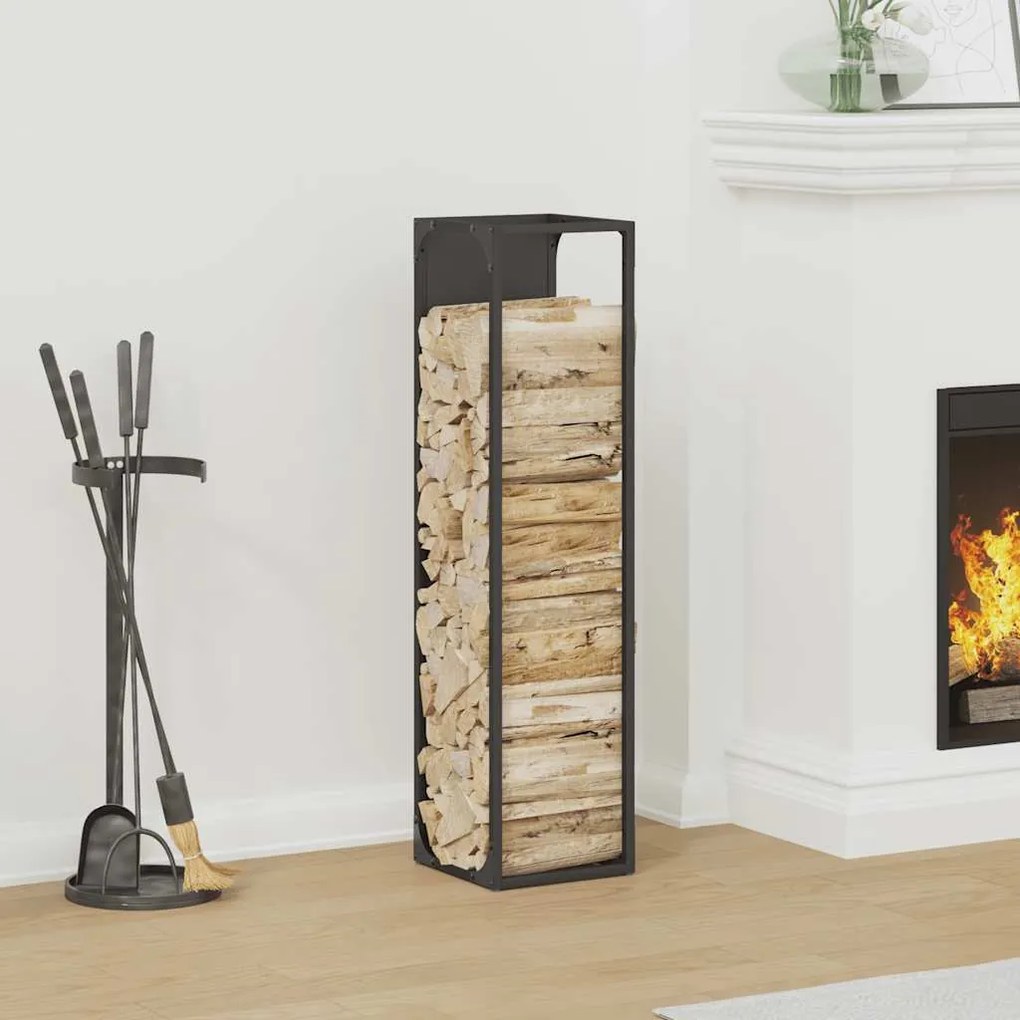 Suporte para lenha 25x25x100 cm aço laminado a frio preto