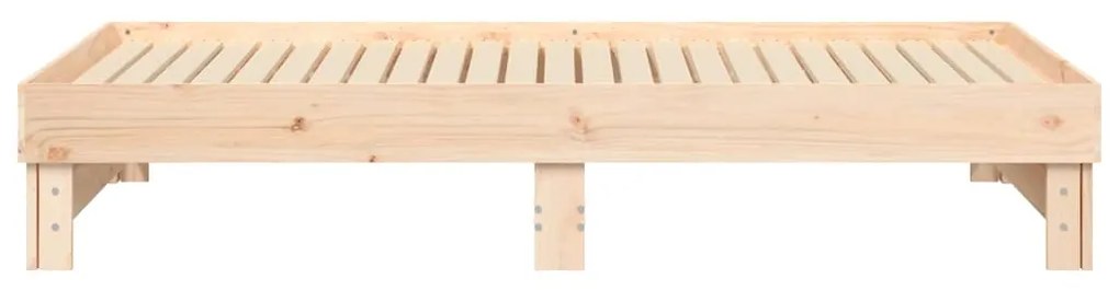 Estrutura sofá-cama de puxar 2x(90x190) cm pinho maciço