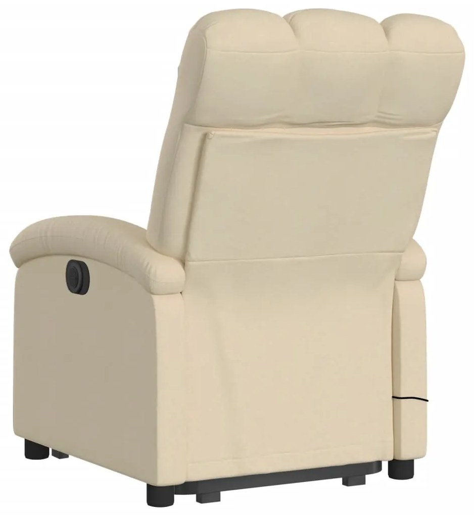 Poltrona elevatória de massagens tecido cor creme