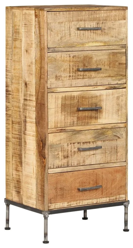 Armário de gavetas 45x35x106 cm madeira de mangueira maciça