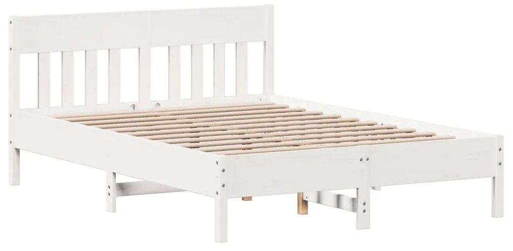 Cama sem colchão 120x190 cm madeira de pinho maciça branco