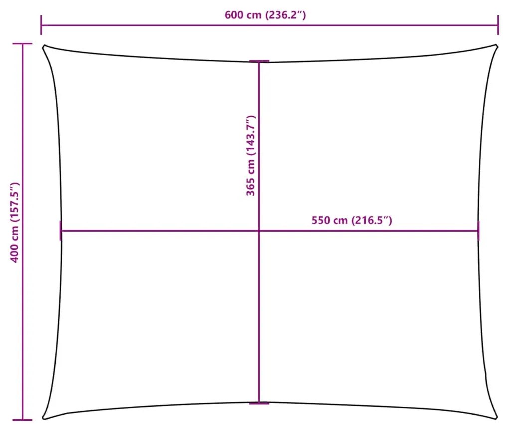 Para-sol estilo vela tecido oxford retangular 4x6 m castanho