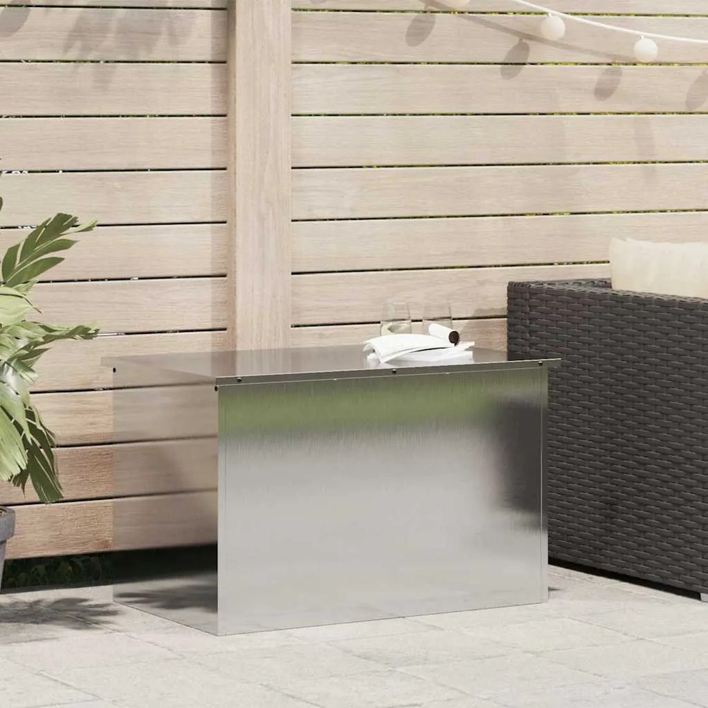 vidaXL Caixa de Armazenamento Externa Prateado 80 x 50,5 x 50 cm Aço