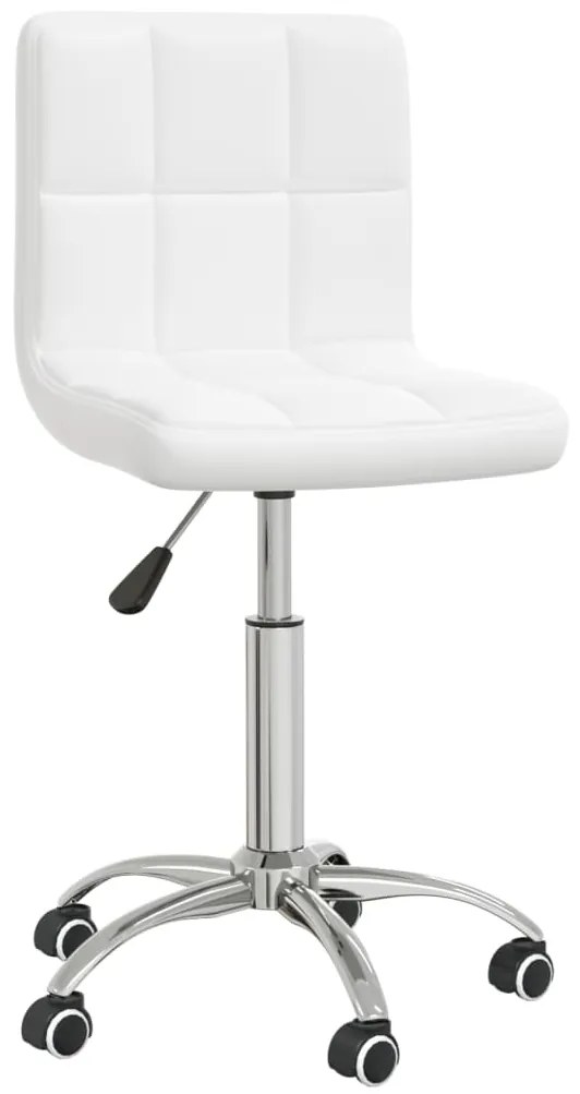 Cadeira de jantar giratória couro artificial branco