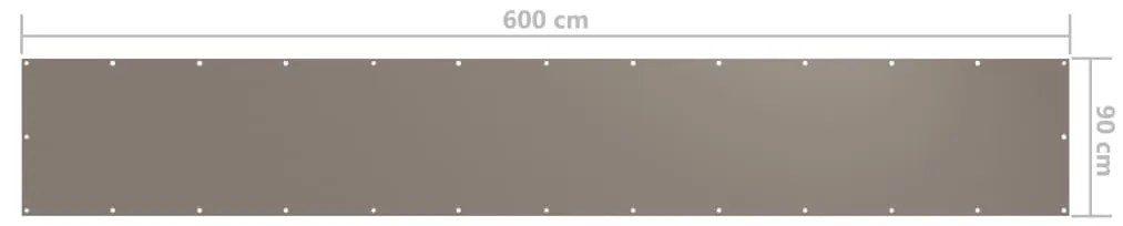 Tela de varanda 90x600 cm tecido Oxford cinzento-acastanhado