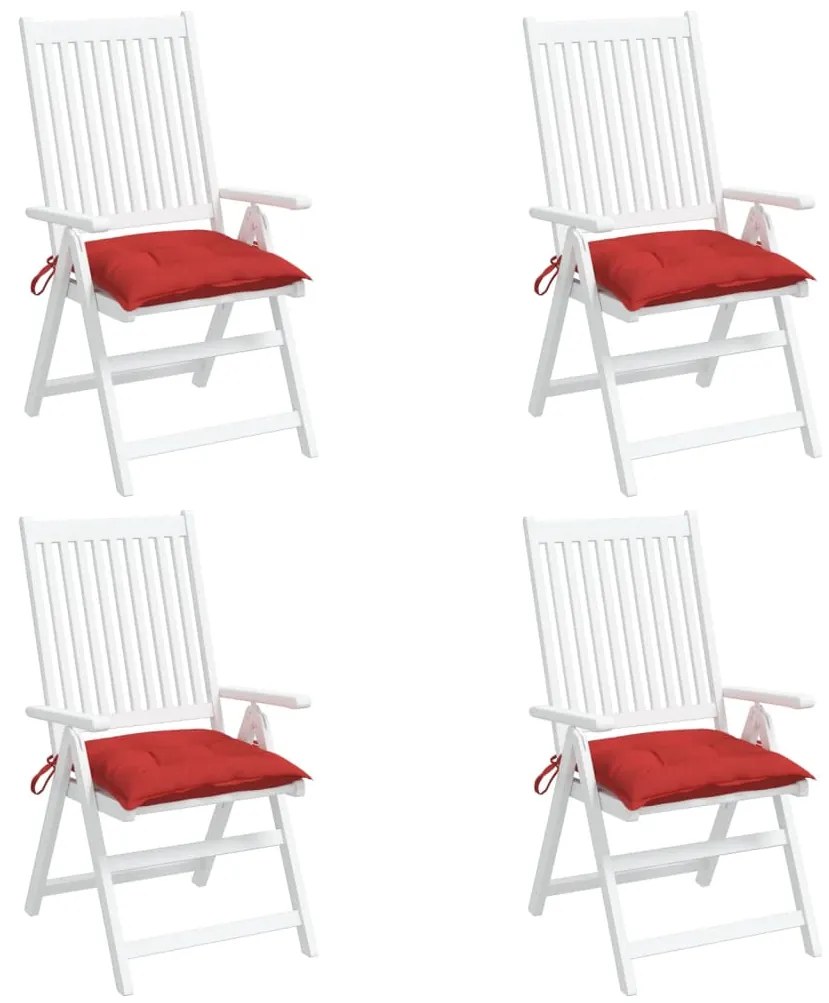 vidaXL Almofadões para móveis de paletes 4 pcs tecido oxford vermelho