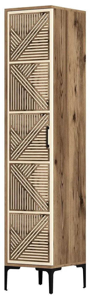 Roupeiro Kumsal P – Nogueira e Creme – 40x47,5x201,4 cm