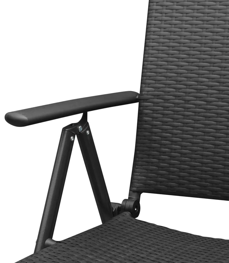 Cadeiras de jardim empilháveis 2 pcs vime PE preto