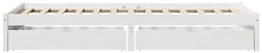 Cama sem colchão 90x200 cm madeira de pinho maciça branco