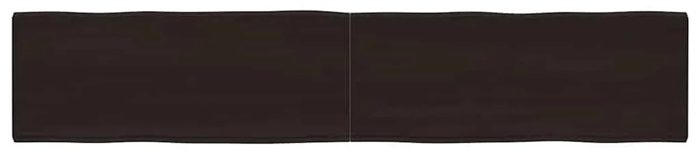 vidaXL Tampo de mesa com bordas vivas maciço tratado castanho-escuro