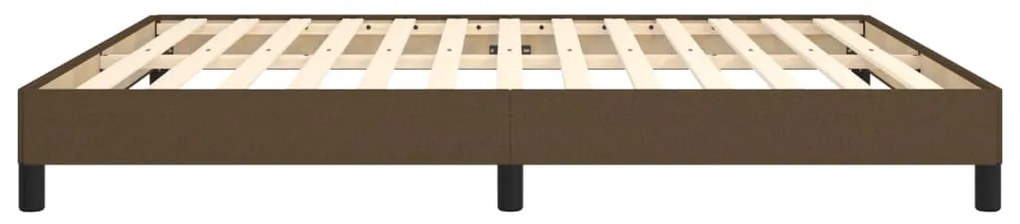 Estrutura de cama sem colchão 160x200 cm tecido castanho-escuro
