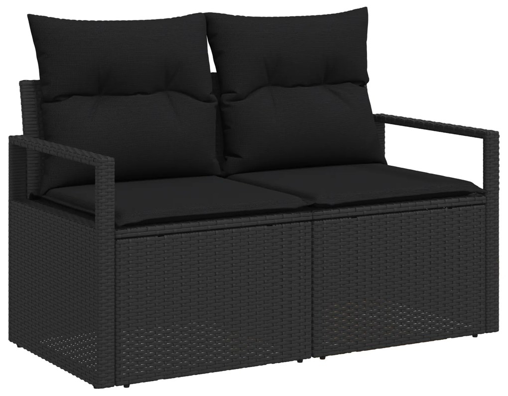 Conjunto de Sofá de Jardim de 9 Peças com Almofadas em Rattan Polímero