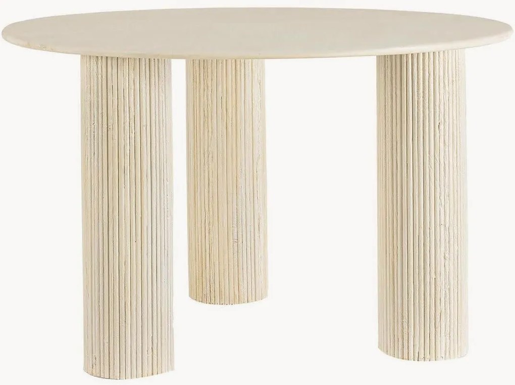 Mesa de jantar redonda em madeira de manga Dacca