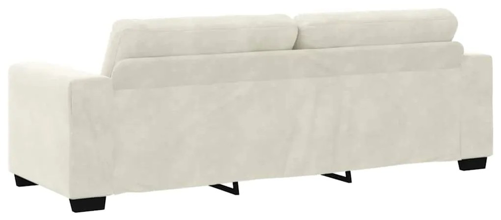 Sofá de 3 Lugares vidaXL Creme 180 cm Veludo