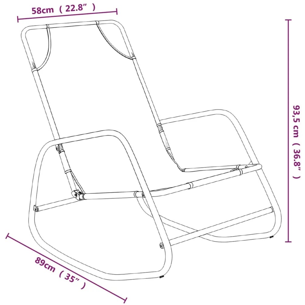 Espreguiçadeiras baloiço 2 pcs aço e textilene cinzento