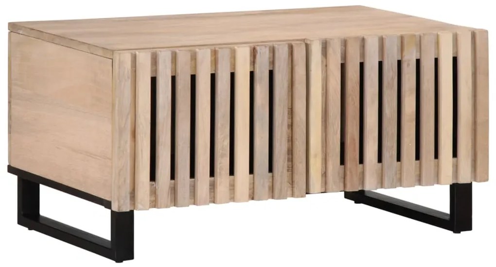 Mesa de centro 80x51x40 cm madeira de mangueira maciça branco