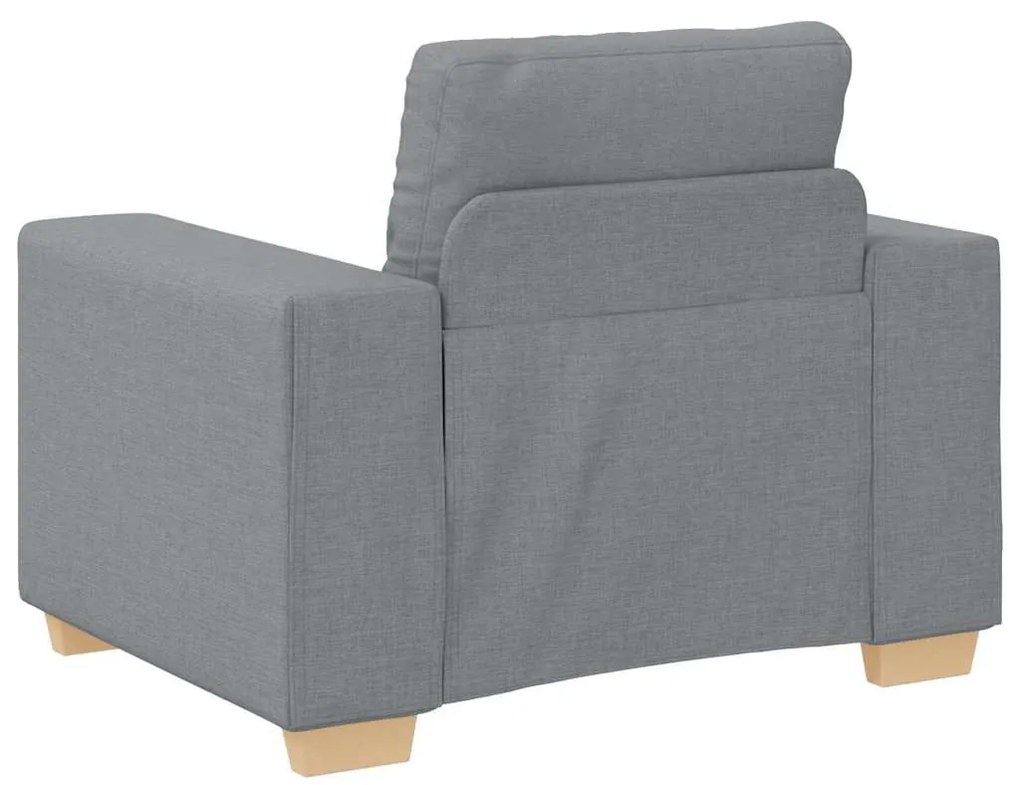 Conjunto de Sofá de 3 Peças com Almofadas Cinza Claro de Tecido