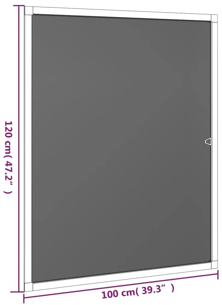 Tela anti-insetos para janelas 100x120 cm branco