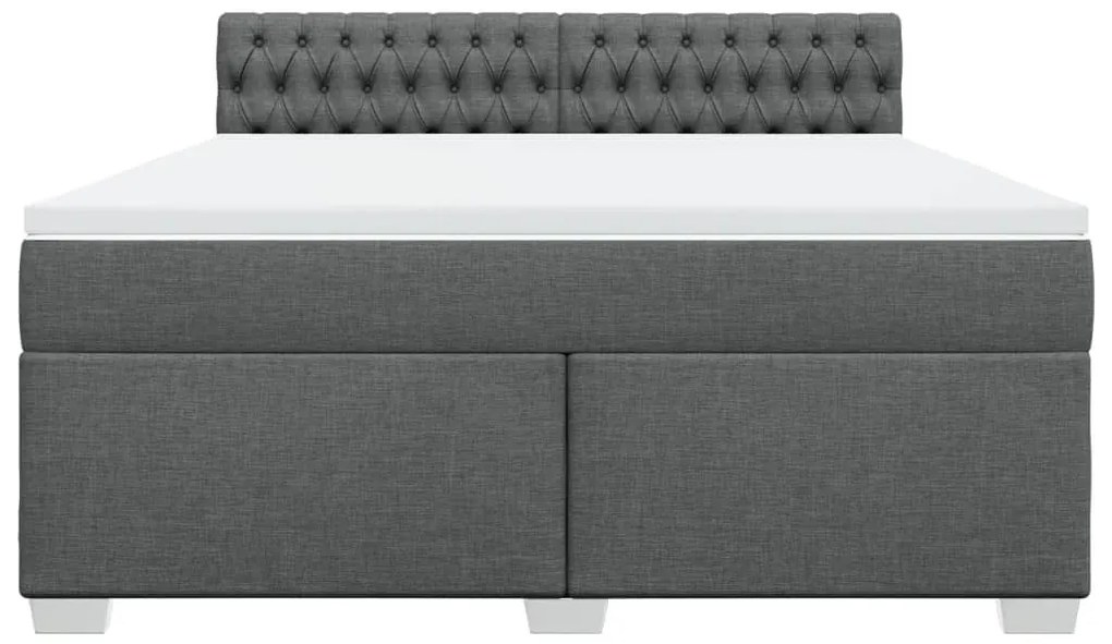 Cama com molas/colchão 180x200 cm tecido cinzento-escuro