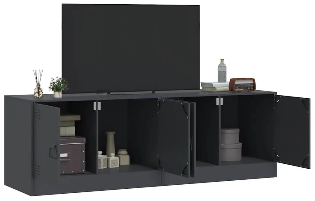 Móveis de TV 2 pcs 67x39x44 cm aço antracite