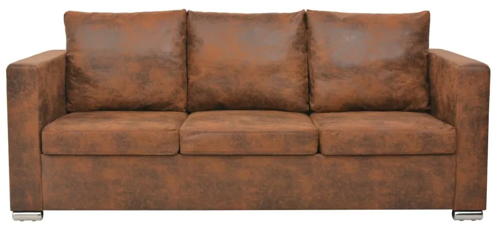 Sofá de 3 lugares 191x73x82 cm camurça artificial
