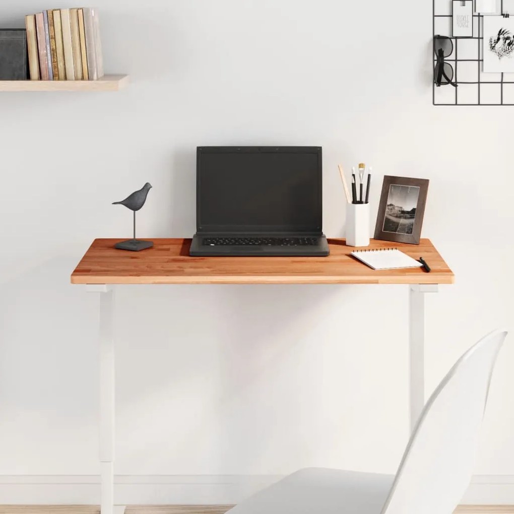 vidaXL Tampo de mesa retangular 80x40x1,5 cm madeira de faia maciça