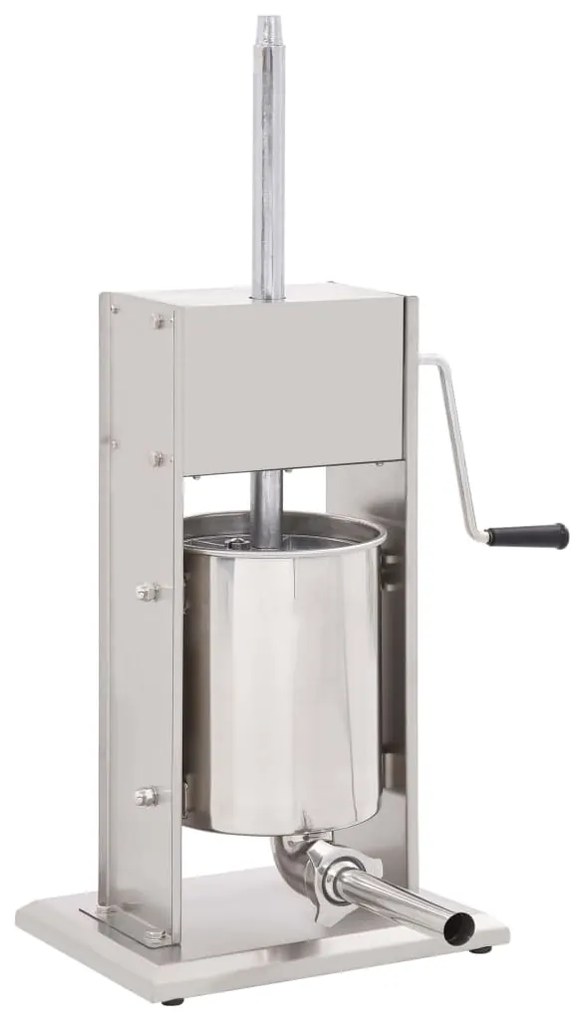 vidaXL Máquina de enchidos manual 10 L aço inoxidável prateado