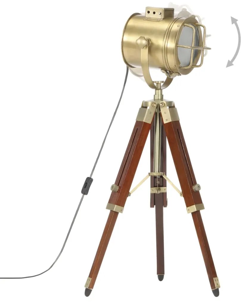 Candeeiro de chão tripé 69 cm madeira mangueira maciça