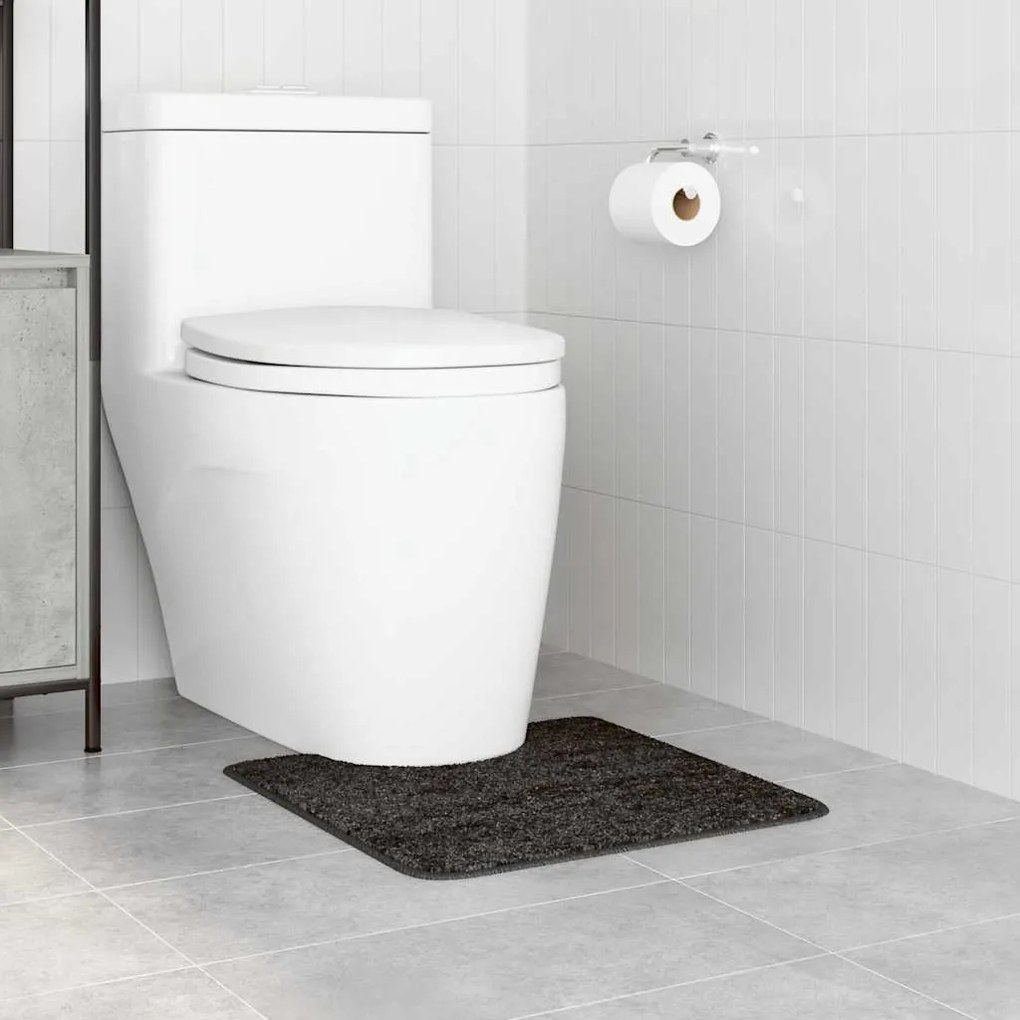Tapete de Banho U-Shaped Cinza Escuro 50x50 cm Polipropileno Antiderra